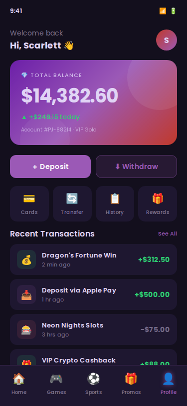 Online casino banner with promotional text